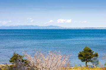 (青森県ｰ風景)藩境塚から望む下北半島側風景４