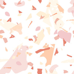 Terrazzo seamless pattern. Orange realistic