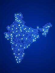 Communication network map of India - 504659453