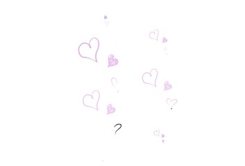 Light Purple vector background with Shining hearts.