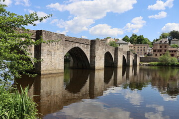 Fototapeta premium Le pont Saint Etienne, pont en pierre sur la rivière Vienne, ville de Limoges, département de la Haute Vienne, France