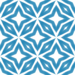 Exotic seamless pattern. Blue symmetrical