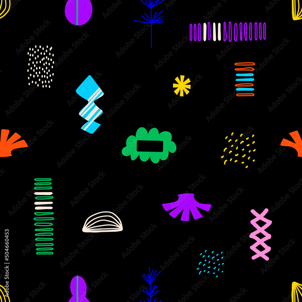 Aufkleber seamless vector pattern with abstract trendy elements.