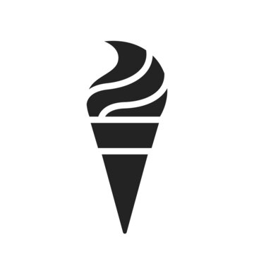 ice cream in waffle cone icon. summer and cremy sweet symbol. isolated vector image