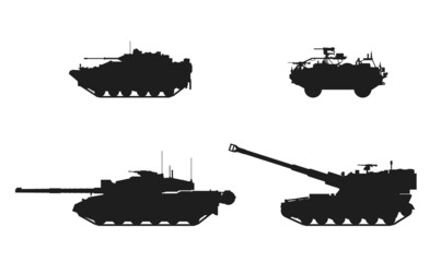 british army military vehicle equipment set. uk weapon and army machines. isolated vector image for military concepts