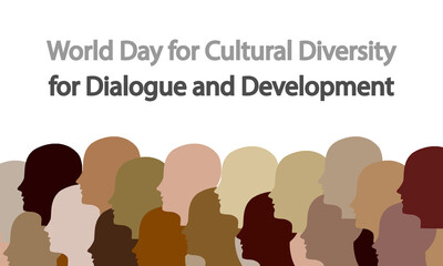 World Day for Cultural Diversity for Dialogue and Development people, vector art illustration.