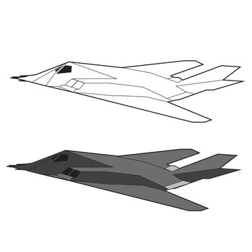 f117 nighthawk stealth air plane vector design