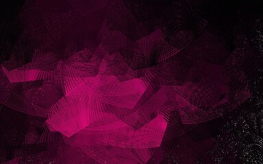Dark Pink vector background with bent lines. - obrazy, fototapety, plakaty