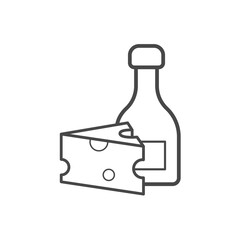 Vector linear icon with cheese sauce