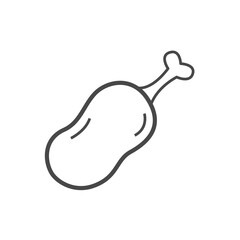 Vector linear icon with chicken