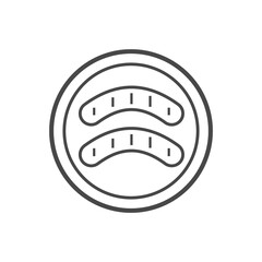 Vector linear icon with sausages