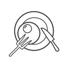 Vector linear icon with scrambled eggs