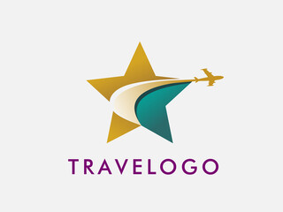 Obraz premium transportation and traveling agency vector logo design with letter Star, logo that usable for ticketing.transportation. vacation agency