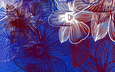 Light Blue, Red vector natural background with flowers.