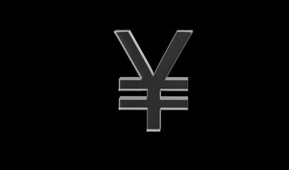 Chinese Yuan Renminbi or CNY currency symbol of china made with Glass - 3d Illustration, 3d rendering