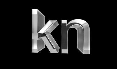 Croatian Kuna or KN currency symbol of Croatia made with Glass - 3d Illustration, 3d rendering