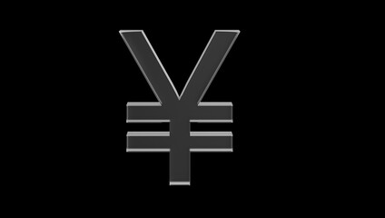 Obraz premium Japanese Yen or JPY currency symbol of Japan made with Glass - 3d Illustration, 3d rendering