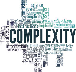 Complexity word cloud conceptual design isolated on white background.