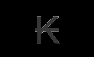 Laos kip or LAK currency symbol of Laos made with Glass - 3d Illustration, 3d rendering