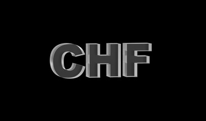 Swiss franc or Switzerland franc currency symbol of Switzerland made with Glass - 3d Illustration, 3d rendering	