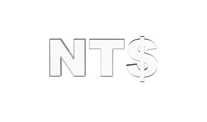 New Taiwan dollar currency symbol of Taiwan made with Glass - 3d Illustration, 3d rendering	