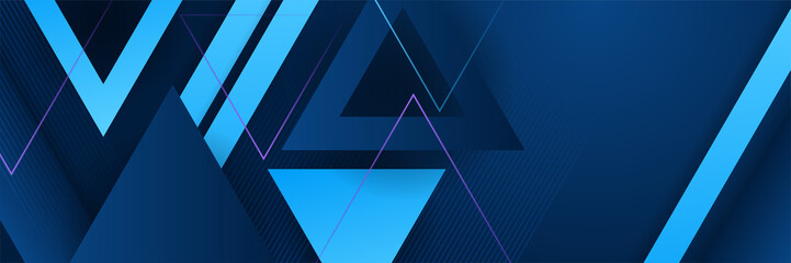 abstract memphis wide geometric banner design