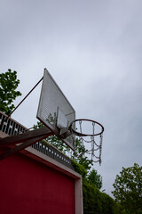 basketball hoop on the roof
