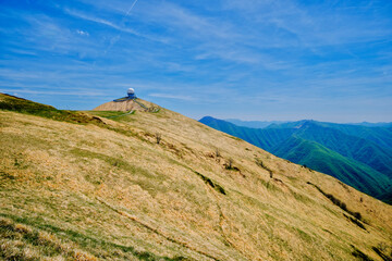 The path toward the top of Lesima Peak (Lombardy, Northern Italy); is a small mountain near the...