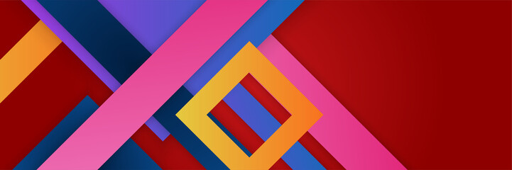 Abstract red orange banner background