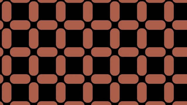 Abstract, background animation, scrolling right, black and brown. Motion Of Geometric Bron Squares Sliding Sideward. graphics