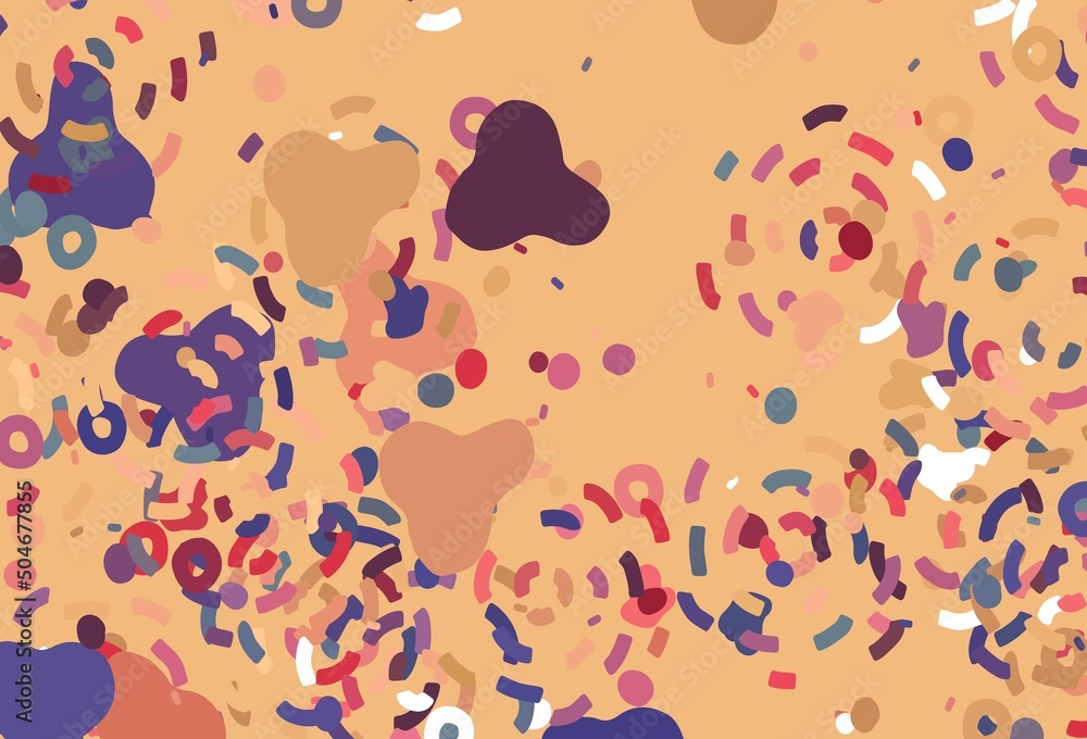 Poster light red, yellow vector background with abstract shapes.