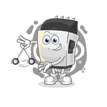 recommend clip art: hair clipper hypnotizing cartoon. cartoon mascot vector