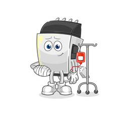 hair clipper sick in IV illustration. character vector