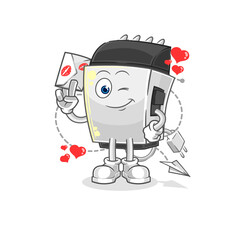hair clipper hold love letter illustration. character vector