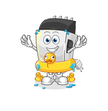recommend clip art: hair clipper with duck buoy cartoon. cartoon mascot vector