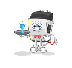 hair clipper waiter cartoon. cartoon mascot vector