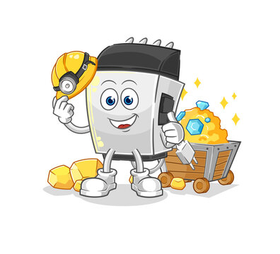 recommend clip art: hair clipper miner with gold character. cartoon mascot vector