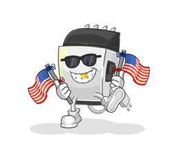 hair clipper american youth cartoon mascot vector