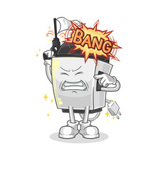 Obraz premium hair clipper warning shot mascot. cartoon vector