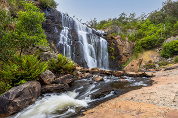 MacKenzie Falls Grampians National Park Victoria Australia at mid day.