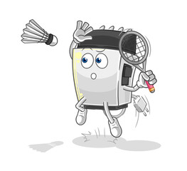 hair clipper smash at badminton cartoon. cartoon mascot vector