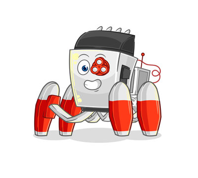 robot character with red and white legs clip art preview