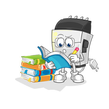 recommend clip art: hair clipper studying mascot. cartoon vector