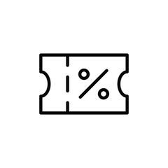 Discount icon. Sale coupon concept. Simple outline style. Thin line vector illustration isolated on white background. EPS 10.