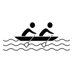 Rowing sport. Summer sports icons, vector pictograms for web, print and other projects. Sports icons for international sports championships or events.