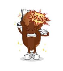 clove warning shot mascot. cartoon vector