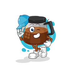 coffee machine young boy character cartoon