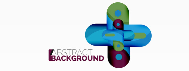 Creative geometric wallpaper. Round arrow shape minimal geometric background. Techno business template for wallpaper, banner, background or landing