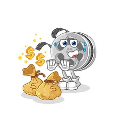 film reel refuse money illustration. character vector