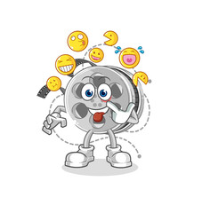 film reel laugh and mock character. cartoon mascot vector